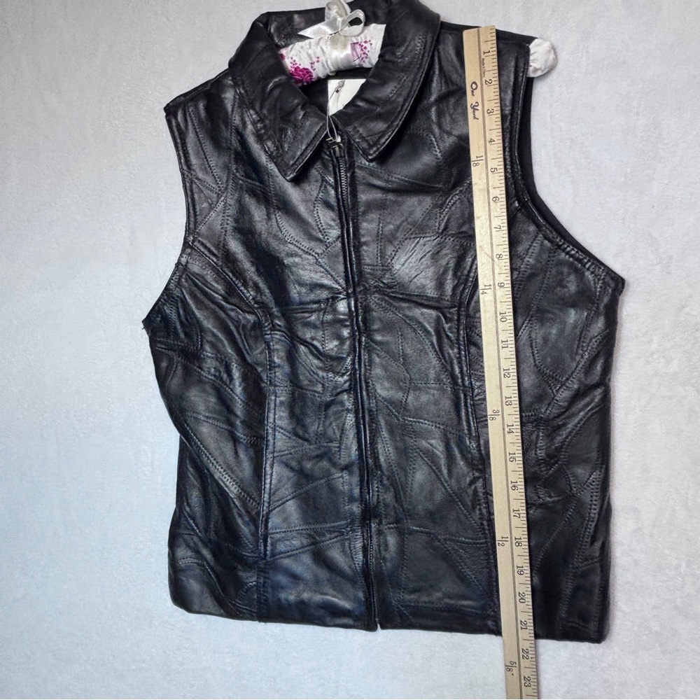 NWT Giovanni Navarre Genuine Lambskin Black Leather Womens Size XL - Picture 5 of 8